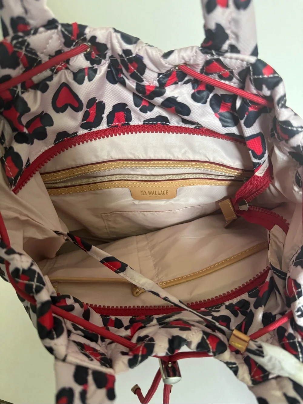 NWOT MZ WALLACE Heart Leopard Metro Small Convertible Backpack, limited print